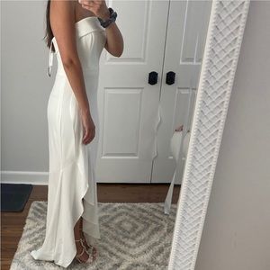 New with Tags - long white dress with slit - size 12 beautiful and true to size.